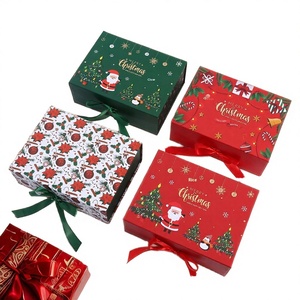 Hot Sell Luxury Red Reusable Foldable <b>Christmas</b> <b>Gift</b> <b>Box</b> with Ribbon Handle Customized Magnetic Closing Rigid Paperboard - Product Image 3