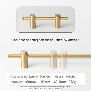 Jaya 2024 Chất Lượng Cao Brass Xử Lý Mỹ Hiện Đại Có Thể Điều Chỉnh Đơn Giản Vàng Nội Thất Tủ Phần Cứng Cửa Xử Lý - Product Image 2