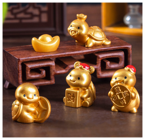 Tự Làm Nhà Thiết lập trang trí phòng may mắn phong phú dễ thương phim hoạt hình Trung Quốc năm mới rùa vàng <span class=keywords><strong>3D</strong></span> trang trí 2026 mục mang lại may mắn giàu có - Product Image 6