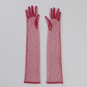 Nouveaux gants longs <span class=keywords><strong>en</strong></span> dentelle noire sexy pour femmes, avec perles, <span class=keywords><strong>en</strong></span> <span class=keywords><strong>tulle</strong></span> blanc, à doigts complets, jusqu'au coude, style vintage, pour mariage, mariée, robe, mitaines - Product Image 5