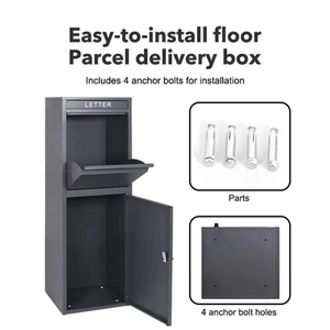 Free Standing Outdoor Mailbox Outdoor Package Modern Delivery Letterbox Custom Metal Parcel <b>Letter</b> <b>Box</b> - Product Image 3