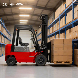 משלוח חינם מלגזות דיזל 1.5 טון כושר העמסה תורן 3 שלבים מרים הידראולי ממקם מזלגות לטיפול בנמלים - Product Image 4