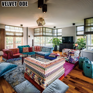 Canapé Modulable <span class=keywords><strong>Mahjong</strong></span> Design Roche Bobois France Coloré Chic Éco-Responsable Convertible en Tissus Pièces Individuelles de Sol - Product Image 5