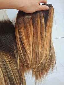 100% ผมตรงสีออมเบรแบบสองชั้นสำหรับต่อผม4/27ผมแท้เวียดนาม - Product Image 3