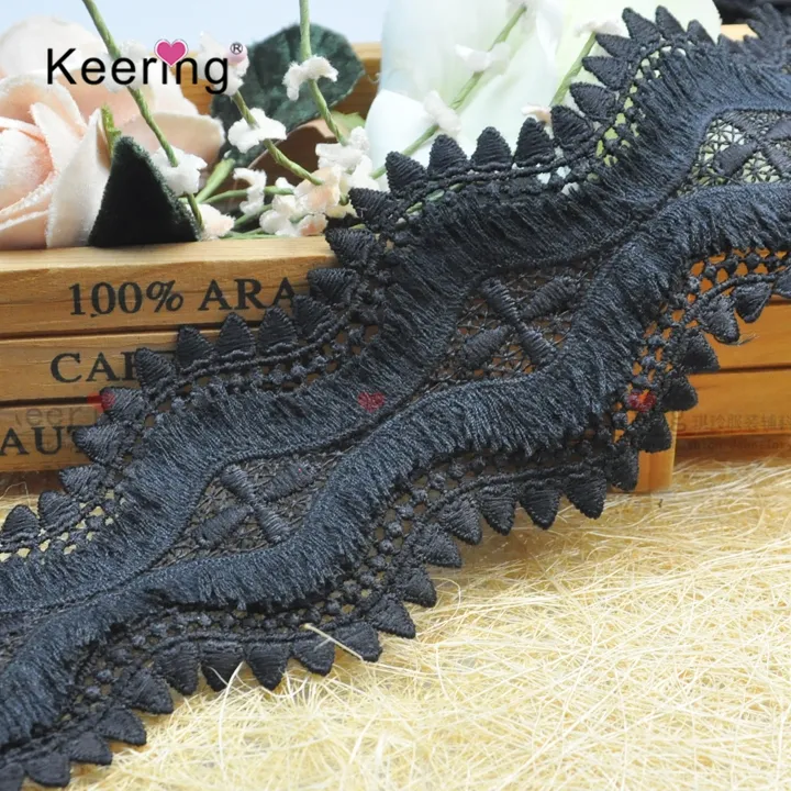 Wholesale Manufacturer high quality dyed Milk Poly Embroidery Lace Trimming