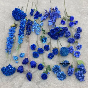 Flores de boda de seda artificial azul real de alta calidad Real Touch <span class=keywords><strong>Hotel</strong></span> decoración Floral Navidad arreglo del Día de San Valentín - Product Image 1