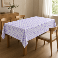 Nappe en PEVA à motif diamant, lavande et blanc, 54 x 108 pouces, imperméable, rectangulaire, en plastique, pour le dîner de Pâques