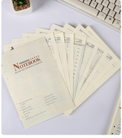 Carnet de notes personnalisé A5 A6, Page intérieure, recharge 6 anneaux, reliure spirale, Inserts intérieurs, planificateur à feuilles mobiles, journal intime, papiers de remplissage intérieurs