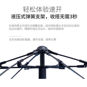 Camping Pop Up Tent 2-4 Person Fully Automatic Spring Loaded Quick Open Waterproof 1000mm Fiberglass Pole Silver Tape - Product Image 1