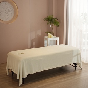 Ensemble de draps de table de massage plats blanc crème Ensemble de draps en <span class=keywords><strong>polaire</strong></span> confortable <span class=keywords><strong>Polaire</strong></span> extra pelucheux - Product Image 4
