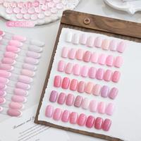 Kit de vernis à ongles gel UV DIY pour créateurs OEM, 48 couleurs, blanchiment doux, paillettes fines, rose prune, couleur unie, pour salon de photothérapie