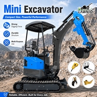 Produit phare : Excavatrice sur chenilles LAWNIO avec capot, chenilles en caoutchouc de 230 mm, pince hydraulique, pour travaux agricoles, de jardinage et de construction