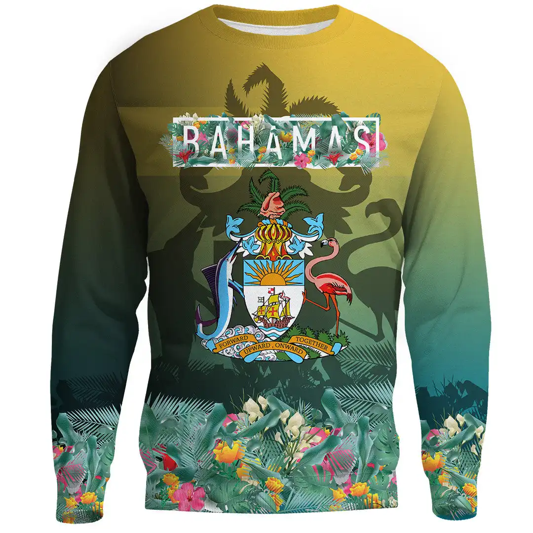 Best Verkopende Bahamas Vlag En Wapen Speciale Stijl Sweatshirts Bahamian Heren Hoodies En Sweatshirts Groothandel Directe Verkoop