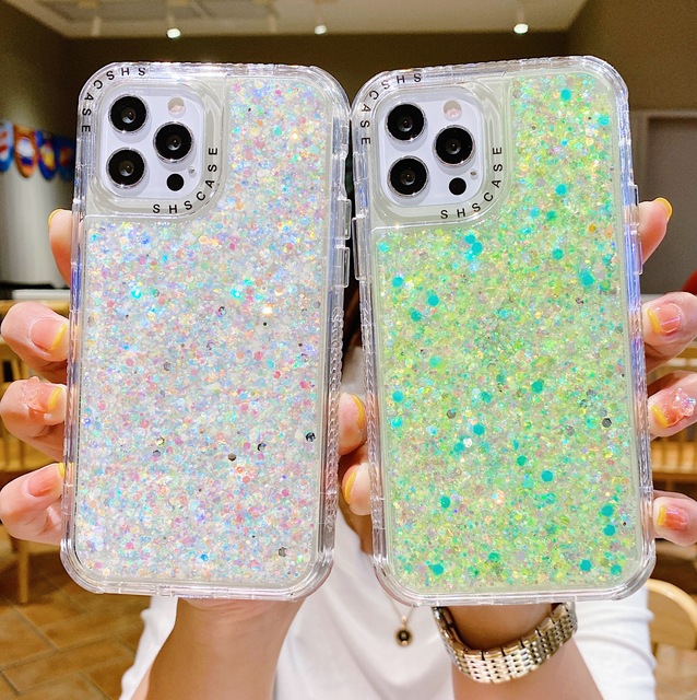 Honatop Funda Para for iphone 14 Pro 14 Plus 14 15 Pro Max 360 Shscase 3 En 1 Glitter Luminous Phone case
