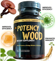 Complément alimentaire Potency Wood |   Mélange de Muira Puama, Ginkgo Biloba et Ginseng |   60 Capsules végétariennes |   Soutien Quotidien au Bien-être
