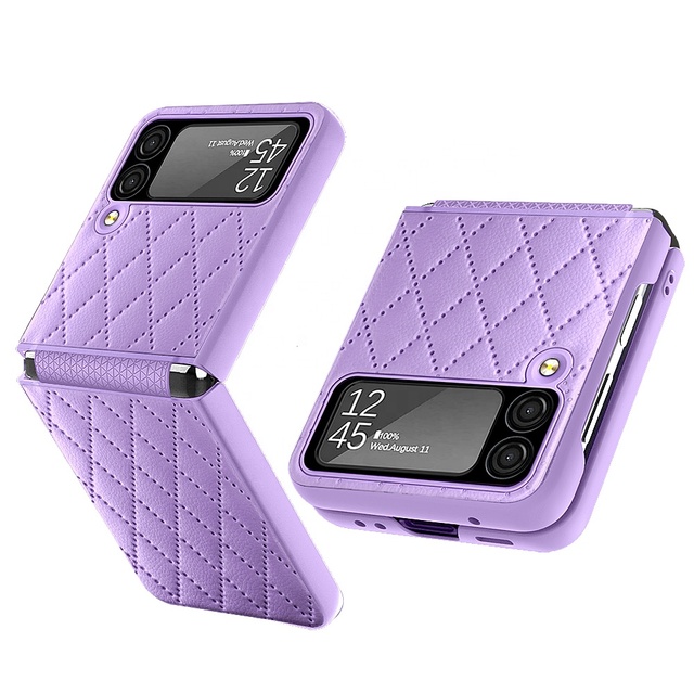 Wholesale Custom Design Leather Cellphone Case Folding Phone Leather Case One Piece for Samsung Galaxy Z Flip 3 Flip 4