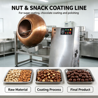 Nouvelle machine à enrober les cacahuètes, les fèves de chocolat et le sucre, à moteur, 220V, en acier, à prix réduit, pour la production en vrac en boulangerie