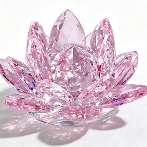 Décoration de fleur de lotus en cristal directement de l'usine, figurine de lotus en cristal gravée sur mesure, souvenir artisanal religieux en cristal pour mariage - Product Image 2
