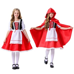 Costume d'Halloween de la Petite <span class=keywords><strong>Rouge</strong></span> à Capuche pour filles, robe de princesse pour enfants, déguisement pour bal masqué, performance de conte de fées, fête - Product Image 1