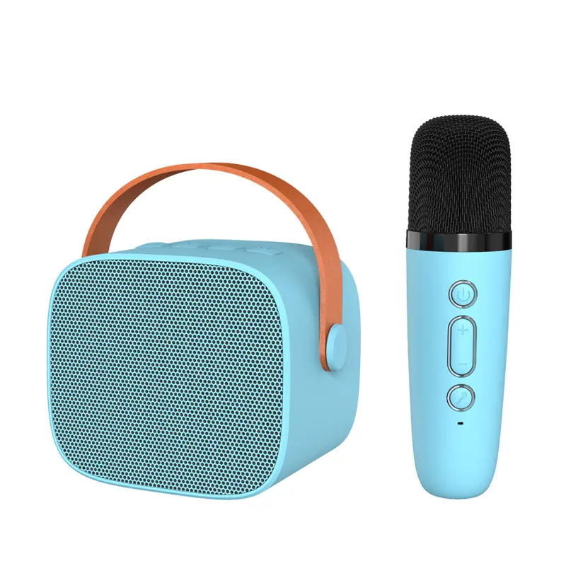 2023 Mini Cube Design Music Box Speaker Microphone Festival Gift Wireless Karaoke Speaker with Mic