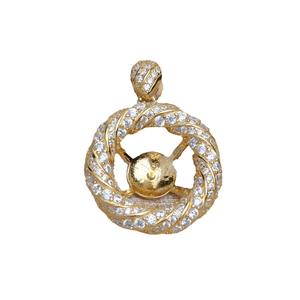 S925 Silver 11-12mm <b>Loose</b> <b>Pearl</b> Pendant Simple Fried Dough Twists Concealer with Empty Support Basic Bottom Accessory - Product Image 5