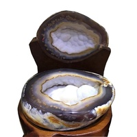 Grosir Hadiah Bisnis Mangkuk Harta Karun Kristal Baskom Geode Batu Akik Poles Alami