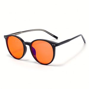 Gafas de Computadora con Marco Redondo TR90 para Hombre y Mujer, Moda 2025, Gafas con 99% de Protección Contra la Luz Azul y Lentes con Tinte Rojo - Product Image 5