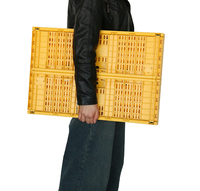 Caisse en plastique pliable panier en maille de polypropylène stockage pliable conteneur de légumes et de fruits empilable et commercial