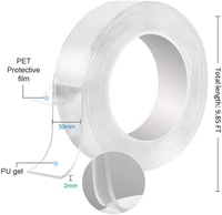 Autocollant adhésif sensible à la pression double face en PE souple de 50 mm de large, 10 m, imperméable, lavable, gel PU