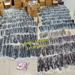 Letsfly Promotion 62$ Perruques Pixie bouclées avec frange 14 pouces Densité 250% Sans dentelle 210 grammes 100% Cheveux vierges brésiliens Brun clair Vente en gros - Product Image 4