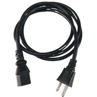 Câble d'alimentation CA US à 2 broches NEMA 1-15P vers IEC 320 C17 femelle pour adaptateur secteur / imprimante