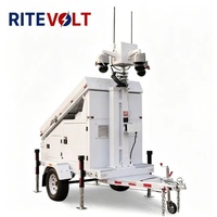 Anpassbare 8m Solarpanele Mobiler Solar-Überwachungsturm Solar-CCTV-Anhänger PTZ-Bullet-Kameras Parkplatz-Sicherheit 10800WH