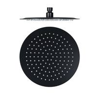 Pommeau de douche amovible en acier inoxydable laqué noir de 8 pouces pour hôtel plat de luxe salle de bain plafond douche toilette Application