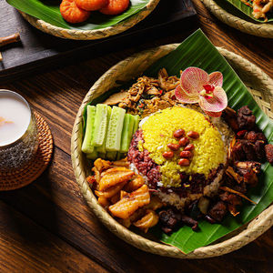 Plateau de service rond en bambou tressé Strange Beauty, taille unique, style chinois, pour la présentation des plats thaïlandais - Product Image 4