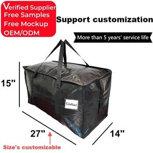Bolsas <span class=keywords><strong>de</strong></span> Almacenamiento y Mudanza <span class=keywords><strong>de</strong></span> PP Tejido, Resistentes al Agua, Extra Grandes y Resistentes, con Ventana Transparente para Etiquetas y Cierre <span class=keywords><strong>de</strong></span> Cremallera - Product Image 5