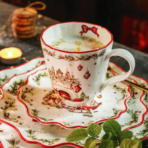 LovingHome Diseño Navideño Lujosa <span class=keywords><strong>Vajilla</strong></span> Decorativa Platos Cuencos <span class=keywords><strong>Cerámica</strong></span> Set de Cena 6 Piezas - Product Image 5