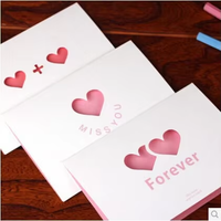 Carte de vœux 3D pop-up rose délicat, découpée au laser, écologique, avec cœurs, design créatif anglais, pour la Saint-Valentin, anniversaire, remise de diplôme