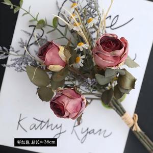 Ins Style Rose Daisy Simulation <b>Bouquet</b> Dried Flowers <b>Artificial</b> Flowers for Home Living Room Dining Table Floral - Product Image 4