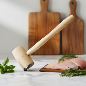 Martillo de cocina de madera con textura metálica para tender carne, herramientas para aves de corral - Product Image 3