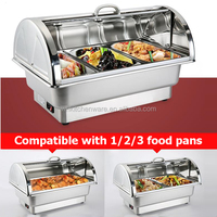 Miroir de luxe en acier inoxydable poli dessus de table bain marie électrique