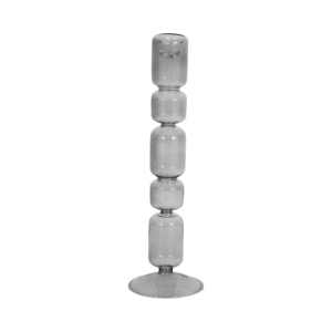 Porte-bougie décoratif en verre fumé, style contemporain, centre de table, bougeoir - Product Image 1