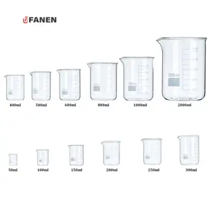 Fanen 500ml 3.3 Copo de medição de alto teor de borosilicato de baixo teor por atacado Copo de vidro científico