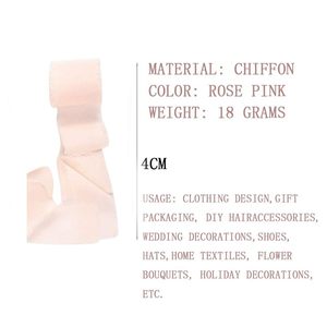 Rollos de Cinta de Chifón Rosa Pálido de Alta Calidad para Invitaciones de Boda, Ramos de Novia, Envoltura, Manualidades - Product Image 6