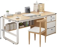 Escritorio Moderno Convertible de Madera Simple para Oficina en Casa, Dormitorio, Mesa de Computadora de Hierro con Cajón para Espacios Pequeños, Venta al por Mayor