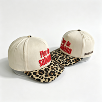 Gorra de Béisbol Estructurada con Diseño de Leopardo, Bordado 3D en Relieve, Logotipo Personalizado OEM, de Plástico