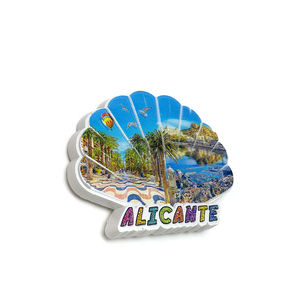Personalizado España <span class=keywords><strong>Alicante</strong></span> ciudad creativa paisaje forma de concha imán magnético para refrigerador recuerdo turístico decoraciones para el hogar - Product Image 4