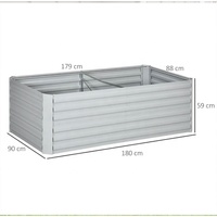 Grand kit de lit de jardin surélevé galvanisé Jardinière d'extérieur pour la maison Jardinière de légumes Fleurs Herbes Succulentes Jardinière en métal