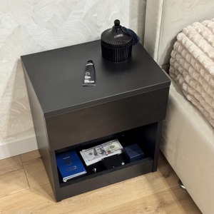 Source Factory OEM ODM Wooden <strong>Bedside</strong> <strong>Table</strong> with Hidden Storage Secure Lock Nightstand Secret Drawer Invisible Compartment - Product Image 2