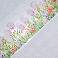 Autocollant floral personnalisé pour scrapbooking, ruban PET transparent imprimé en 3D avec encre cristalline, fabricant