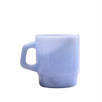 Hot Sell Kreatives Design Benutzer definiertes Logo Jade glas Kaffee milch becher mit Griff Hochwertige bunte Glas becher
